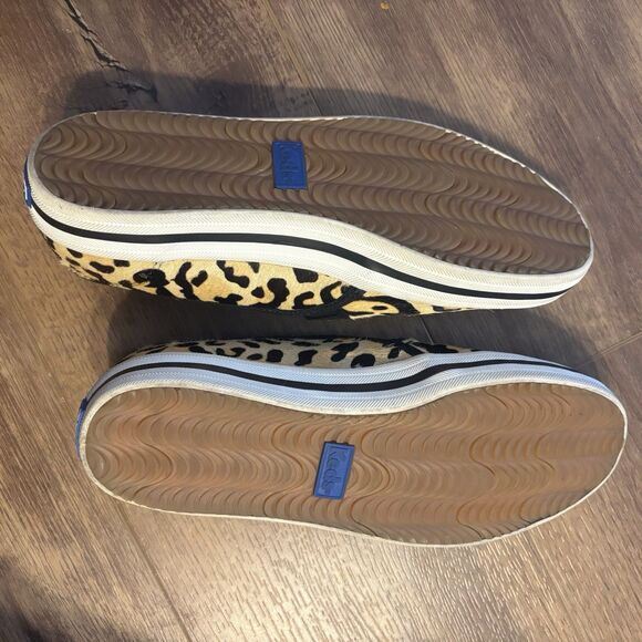 Kate Spade x Keds Sneakers Genuine Leather Leopard Print Calf Hair Slip On 6.5 - Picture 6 of 11